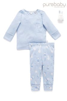 Purebaby Rib PJ Set & Bunny Toy (506222) | DKK142