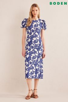 Boden Blue Puff Sleeve Jersey Midi Dress (506573) | 69 €