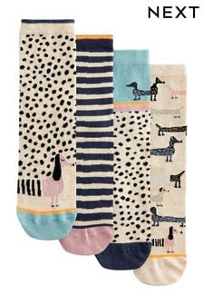 Perros salchicha - Pack de 4 pares de calcetines tobilleros estampados (506705) | 13 €