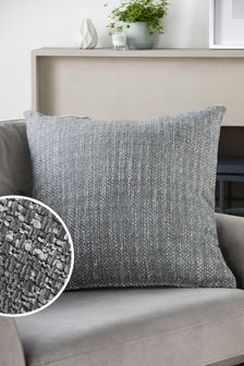 Grey Ashton Chenille Large Square Cushion (506915) | $27