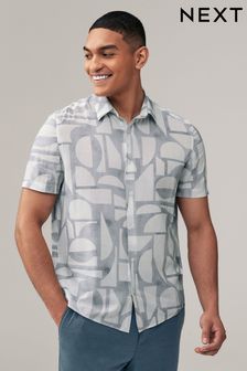 Grey Printed Short Sleeve Shirt (506954) | €36