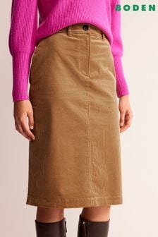 Boden Brown Margot Cord Midi Skirt (507271) | €102