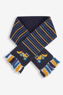 JoJo Maman Bébé Navy Boys' Digger Striped Scarf (508265) | €26