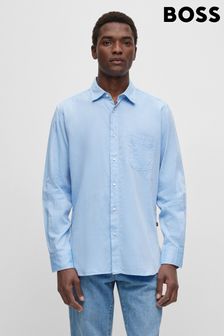 Blue - Boss Regular Fit Shirt In Cotton Dobb (508620) | kr1 450