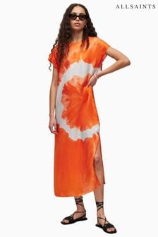 AllSaints Orange Etta Mariana Dress (508824) | SGD 385
