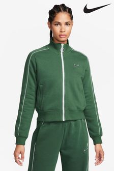 Verde - Jachetă din fleece cu fermoar și mânecă Nike Dungă (508909) | 388 LEI