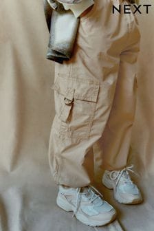Neutral Jersey Lined Parachute Cargo Trousers (3-16yrs) (509400) | €12 - €13.50