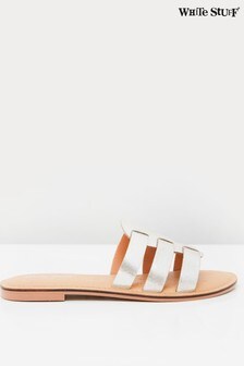 White Stuff Metalic Cut Out Leather Sliders
