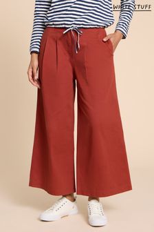 White Stuff Red Samira Wide Leg Crop Trousers (509662) | $103