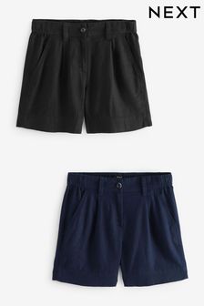 Black/Navy Blue Linen Blend Boy Shorts 2 Pack (509922) | 45 €