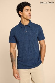 White Stuff Blue Waves Printed Polo Shirt (510043) | 202 QAR