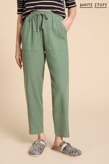 White Stuff Green Elle Linen Blend Trousers (510044) | 376 SAR