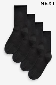 שחור - מארז 4 גרביים לקרסול דגם Bamboo מבד ויסקוזה סופר רך (510110) | ‏33 ‏₪