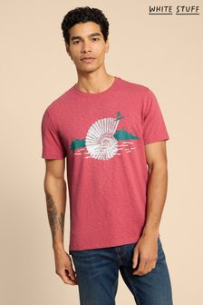 White Stuff Red Surf Shell Graphic T-Shirt