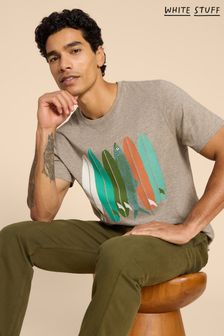 White Stuff Grey Scaling Waves Graphic T-Shirt (510342) | OMR17