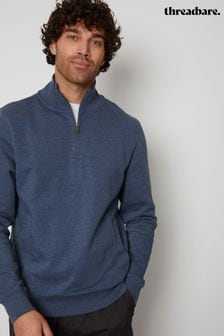 Blau - Threadbare Sweatshirt mit 1/4-Reißverschluss (510347) | 34 €