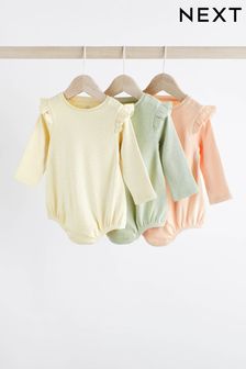 Sage Green Pointelle Baby Bodysuits 3 Pack (510412) | €24 - €27
