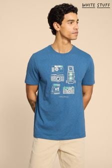 White Stuff Blue Camera Chronicles Graphic T-Shirt (510548) | 179 SAR