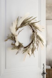 Natural Artificial Flowers Dried Pampas Wreath (510646) | €50