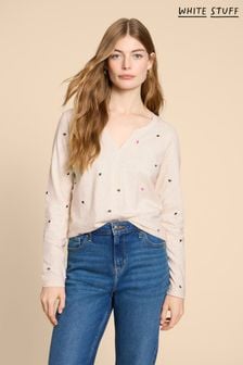 White Stuff Natural Nelly Embroidered T-Shirt (510742) | ₪ 172