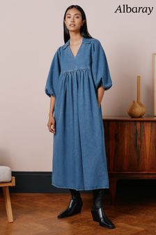 modra srednje dolga obleka iz denima Albaray (511058) | €137