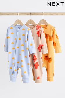 Baby Cotton Sleepsuits 3 Pack (0mths-3yrs)