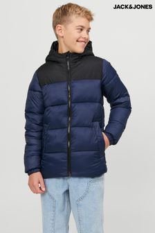 JACK & JONES Blue Thick Padded Hooded Coat (511974) | €53