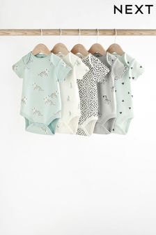 Monochrome Short Sleeve 100% Cotton Baby Bodysuits 5 Pack (512040) | $26 - $29