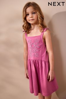 Rose ornementé - Robe en jersey à lanières (3-10 ans) (512369) | €13 - €19