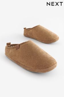 Tan Brown Corduroy Mule Slippers (512721) | $31
