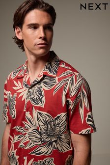 Red Short Sleeve Floral Print Shirt (512788) | €39