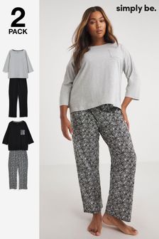 Simply Be Black Pretty Secrets Value Pyjama Sets 2 Pack (513016) | €44