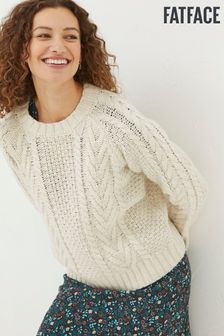 FatFace Natural Candice Cable Crew Jumper (513172) | €34