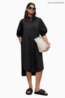 AllSaints Black Trina Dress (513290) | OMR82