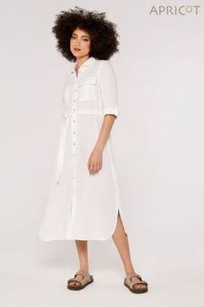 Apricot Cream 2 Pocket Midi Shirt Dress (513508) | SGD 75