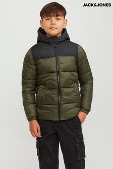 JACK & JONES Blue Thick Padded Hooded Coat (513535) | kr545