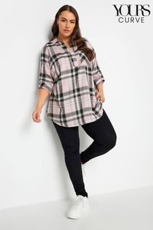 Yours Curve Pink Checked Overhead Shirt (513729) | €44