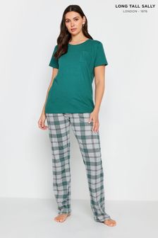 Long Tall Sally Green Check Wide Leg Pyjama Set (513905) | €38