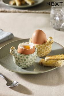 Set Of 2 Pat And Peggy Chicken Egg Cups (514265) | €11