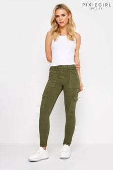 Green - Pixiegirl Petite Pocket Detail Cargo Skinny Jeans (514448) | kr820
