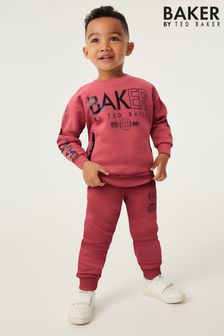 أحمر عنابي - Baker By Ted Baker (0-6 سنوات) طقم سترة وبنطلون رياضي بشعار (515120) | 179 د.إ - 215 د.إ