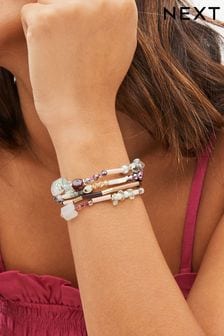 Pink und Violett - Elastische Perlenarmbänder im Multipack (515130) | 10 €