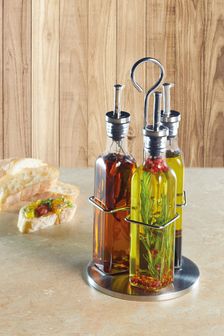 Clear 270ml Three Bottle Oil And Vinegar Set With Stand (515346) | €29