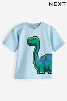 Azul con dinosaurio - Camiseta de manga corta Character (3 meses-7 años) (515448) | 8 € - 11 €