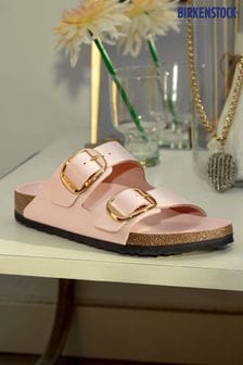 Светло-розовая - Блестящие сандалии с пряжками Birkenstock Arizona (515810) | €172