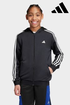 adidas Dark Black Train Essentials AEROREADY 3-Stripes Regular-Fit Full-Zip Jacket (516063) | OMR17