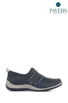 Azul marino - Zapatos casuales de cuero para mujer de Pavers (516086) | 47 €