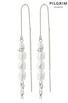 PILGRIM Silver Tone Berthe Dangle Pearl Earrings (516402) | 223 SAR