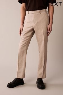 Stone Linen Tailored Fit Suit: Trousers (516683) | €57