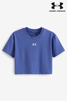Under Armour Blue/White Crop Sportstyle Logo Short Sleeve T-Shirt (516964) | SGD 45